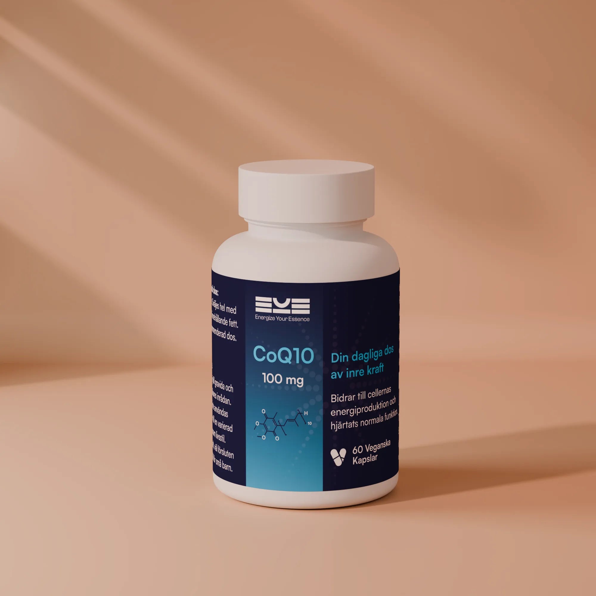 CoQ10 100 mg från Energize Your Essence – kosttillskott som bidrar till cellernas energiproduktion och hjärtats normala funktion