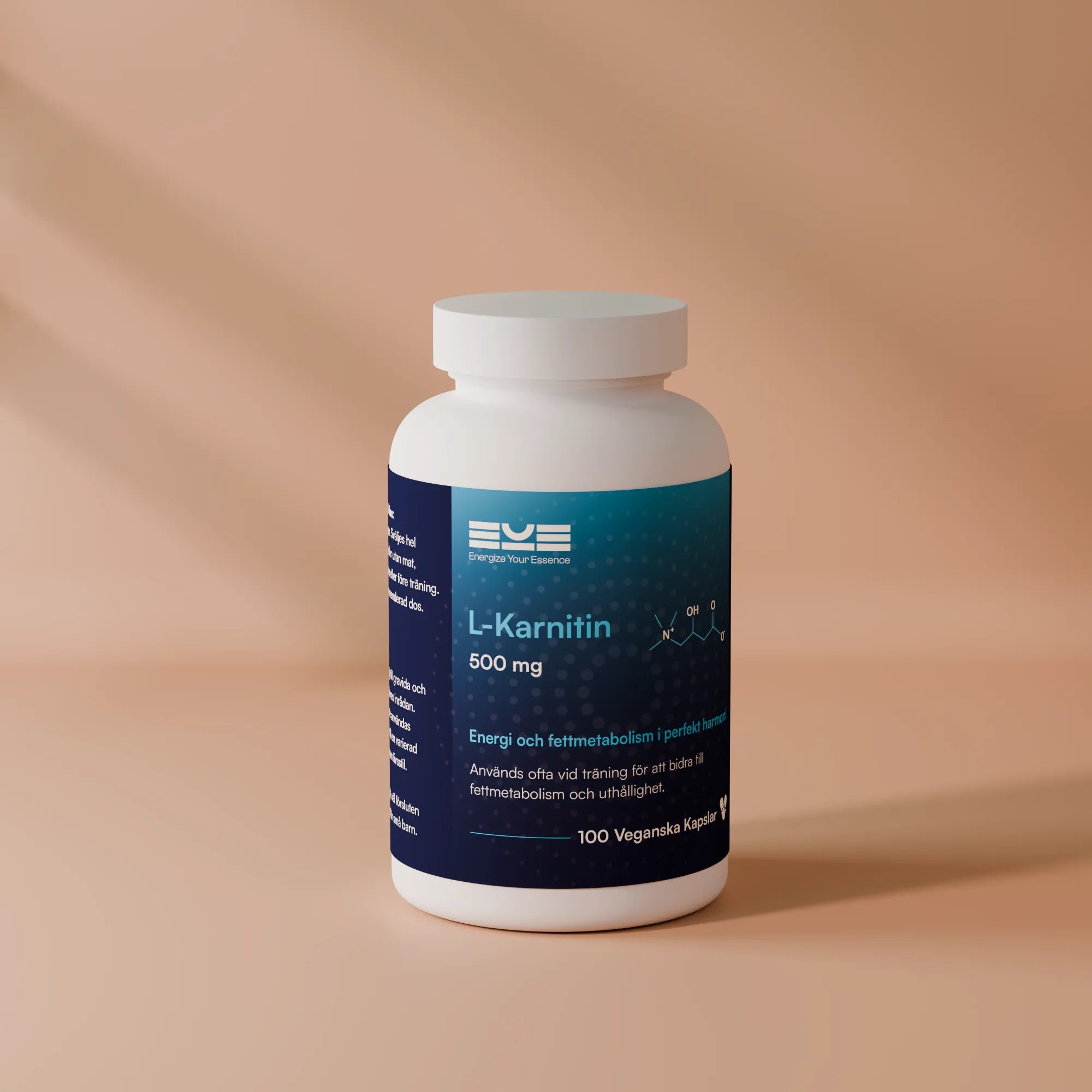 L-karnitin 500 mg från Energize Your Essence – kosttillskott för energi, fettmetabolism och uthållighet